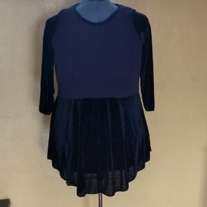 Purple Velvet 3/4 Sleeve Dress Or Tunic